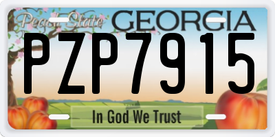 GA license plate PZP7915