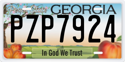 GA license plate PZP7924