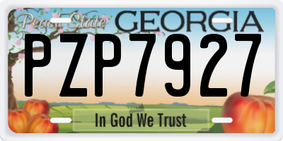 GA license plate PZP7927