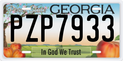 GA license plate PZP7933