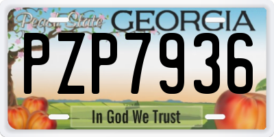 GA license plate PZP7936