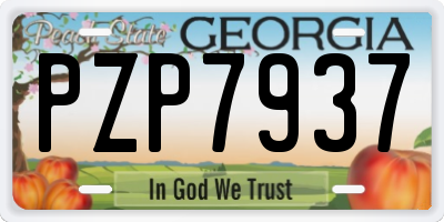 GA license plate PZP7937