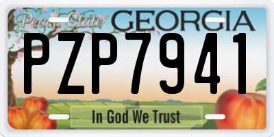 GA license plate PZP7941