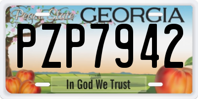 GA license plate PZP7942