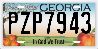 GA license plate PZP7943