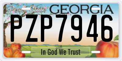 GA license plate PZP7946