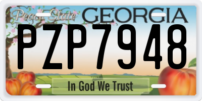 GA license plate PZP7948