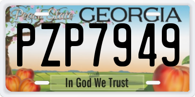 GA license plate PZP7949