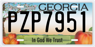 GA license plate PZP7951