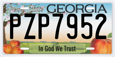 GA license plate PZP7952