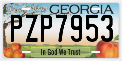 GA license plate PZP7953