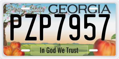 GA license plate PZP7957