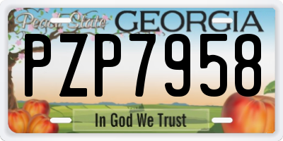 GA license plate PZP7958
