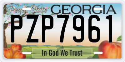 GA license plate PZP7961