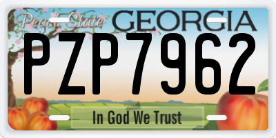 GA license plate PZP7962