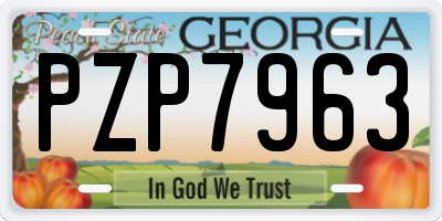GA license plate PZP7963