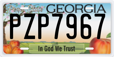 GA license plate PZP7967