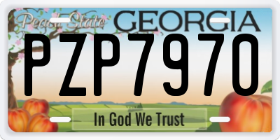 GA license plate PZP7970