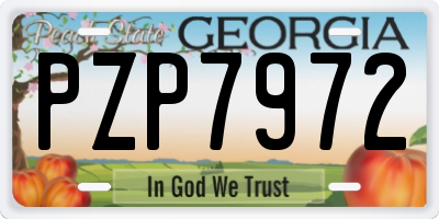 GA license plate PZP7972