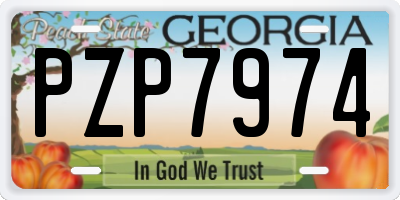 GA license plate PZP7974