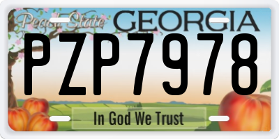GA license plate PZP7978