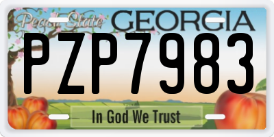 GA license plate PZP7983