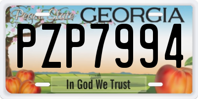 GA license plate PZP7994