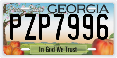 GA license plate PZP7996