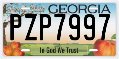 GA license plate PZP7997
