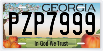 GA license plate PZP7999