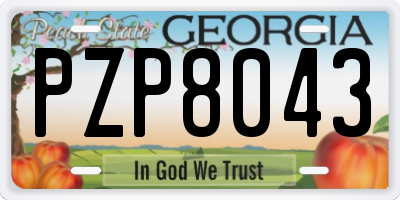 GA license plate PZP8043