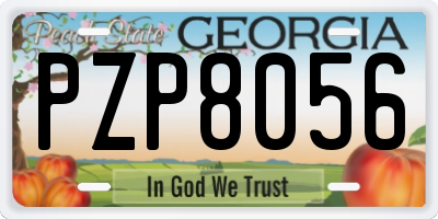 GA license plate PZP8056