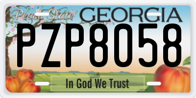 GA license plate PZP8058