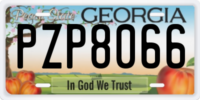 GA license plate PZP8066