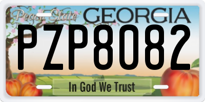 GA license plate PZP8082