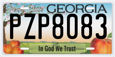 GA license plate PZP8083