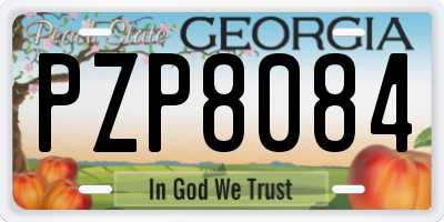 GA license plate PZP8084