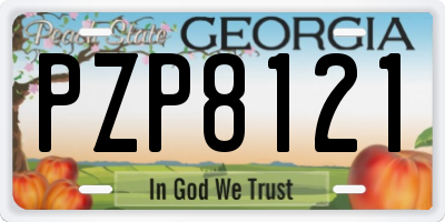 GA license plate PZP8121