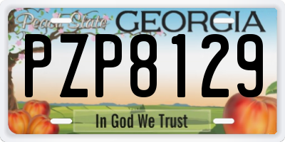 GA license plate PZP8129