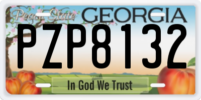 GA license plate PZP8132