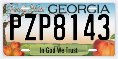 GA license plate PZP8143