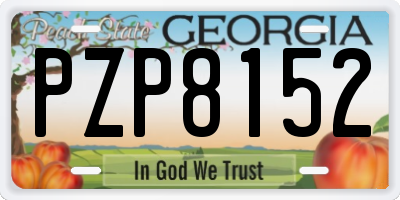 GA license plate PZP8152