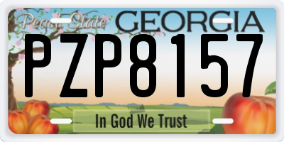 GA license plate PZP8157