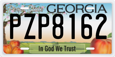 GA license plate PZP8162