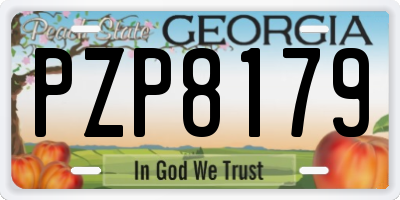 GA license plate PZP8179