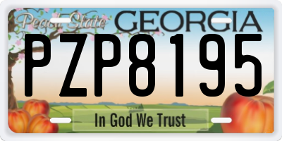 GA license plate PZP8195