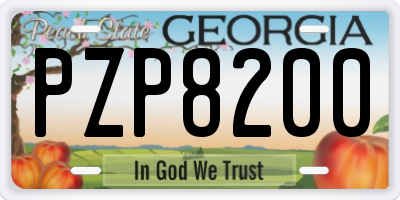 GA license plate PZP8200