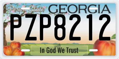 GA license plate PZP8212