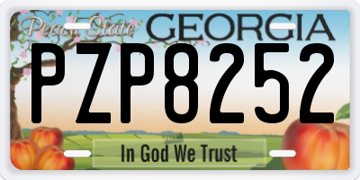 GA license plate PZP8252