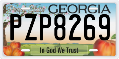 GA license plate PZP8269